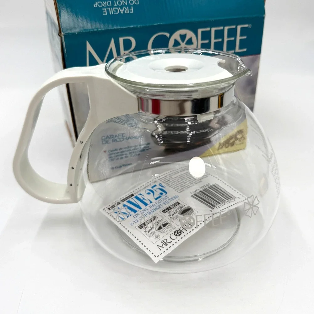 Mr. Coffee Speedbrew Replacement Decanter 10 Cup Clear White 1998